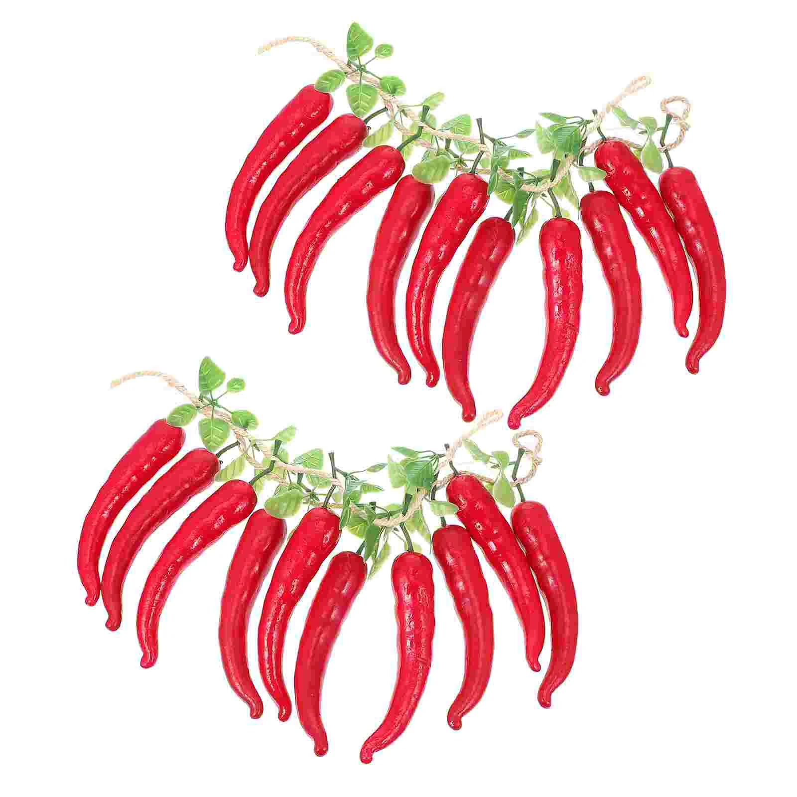 

2 Strings House Artificial Vines Pepper Decoration Ornament Hanging Peppers Foam Pendants Farmhouse Child