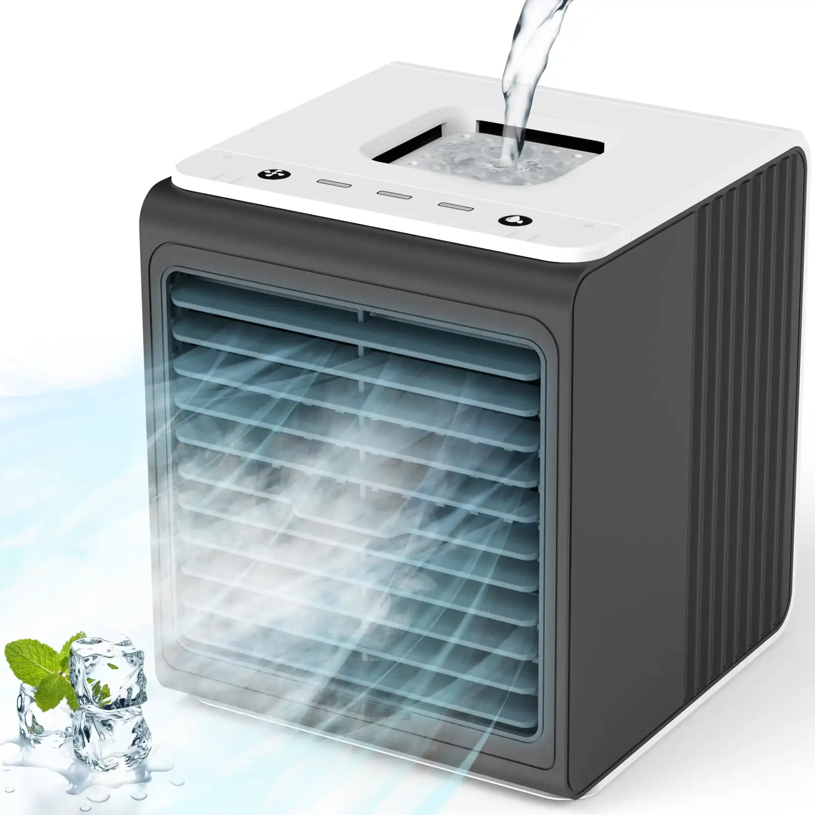 

Portable Air Conditioner, 70° Oscillating Portable Cooler, Personal Air Cooler, Suitable for Bedside, Office Study Room, Black