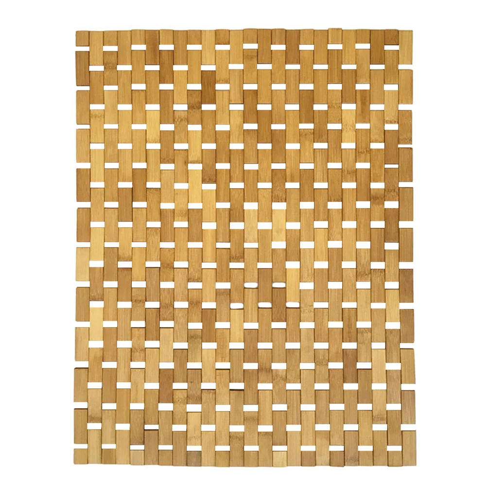 

Mat Bath Shower Floor Rug Non Anti Toilet Mats Bathroom Bamboo Wood Door Decoration Rattan Farmhouse Skid Safety Welcome Runner