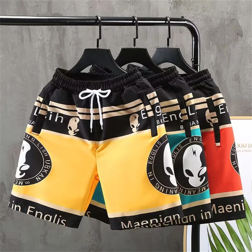 2023 new summer thin quick-drying shorts printed five-point pants home everything match loose beach shorts