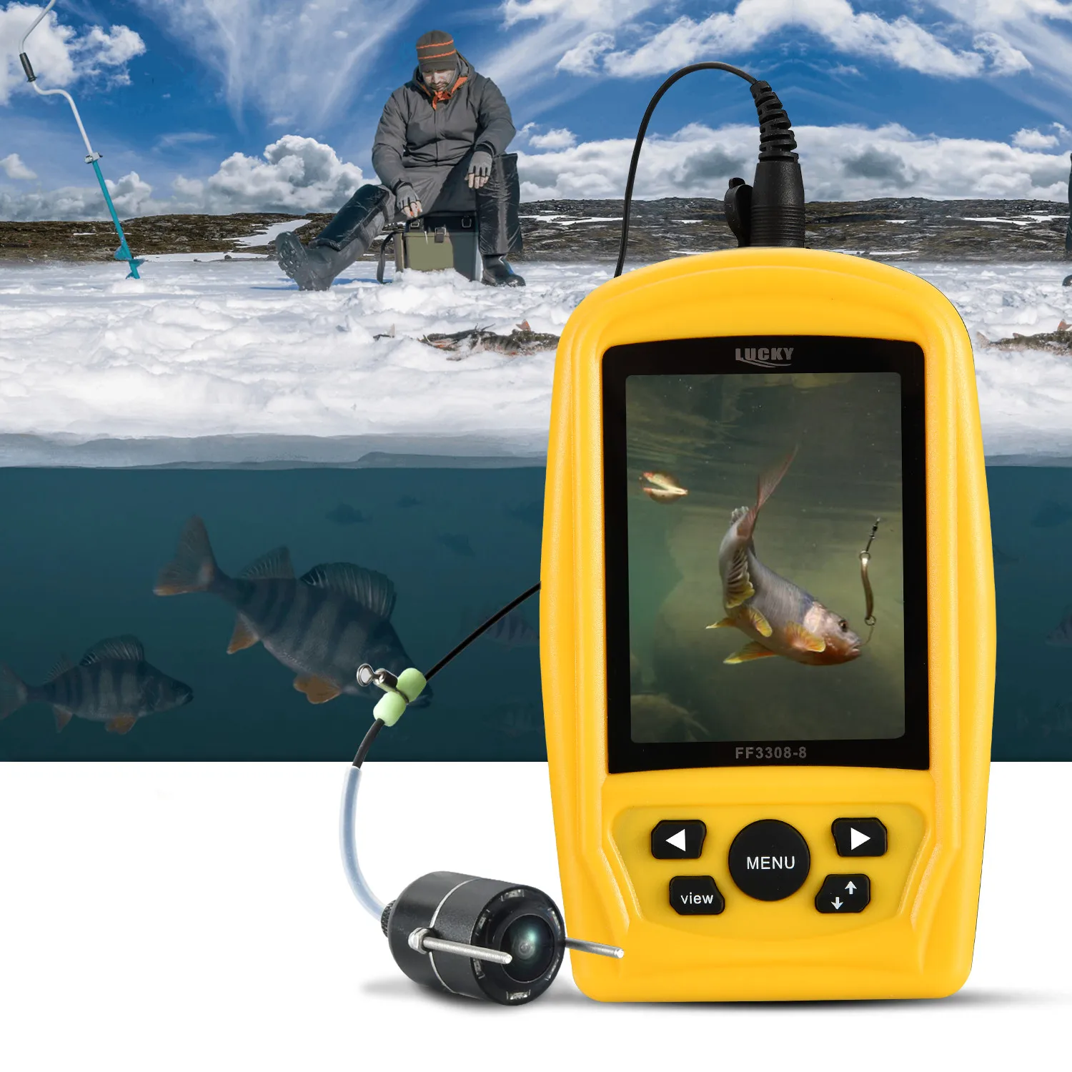 LUCKY underwater fisherman camera Winter Fishing Camera Goods FF3308-8 Tackle Ice Aunger for Fish Aquatic Animals |