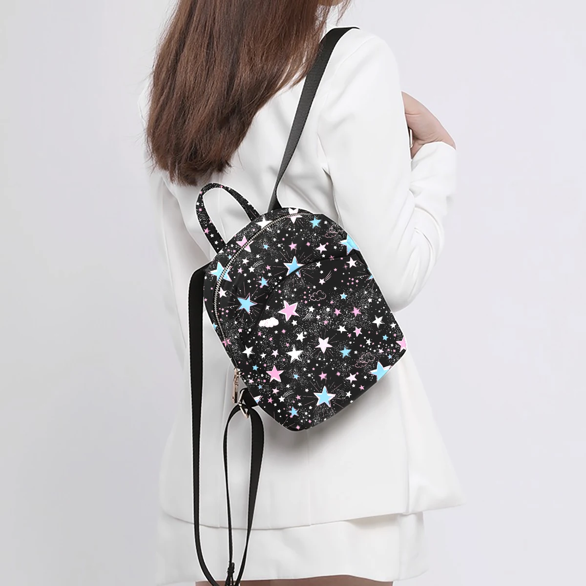 Модный стильный мини-рюкзак в стиле ретро с пентаграммой — универсальный легкий