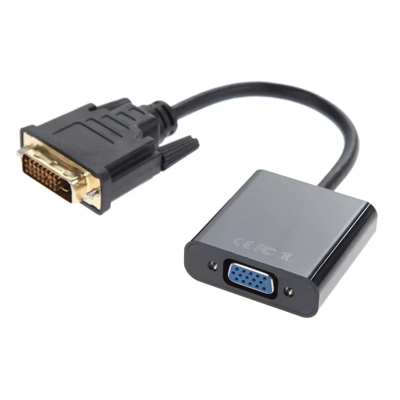 

Full HD 1080P DVI-D to VGA Adapter Cable 24+1 25 Pin DVI Male to 15 Pin VGA Female Video Converter Connector for PC Computer