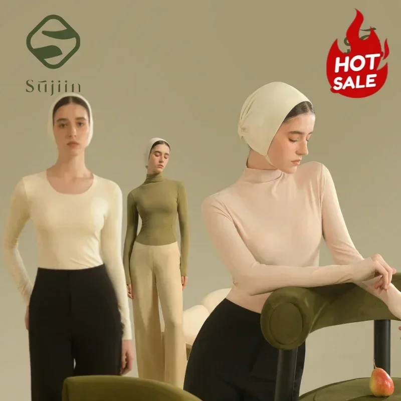 SUJIIN терморубашка женская зимняя термоодежда тонкая футболка топы высокого