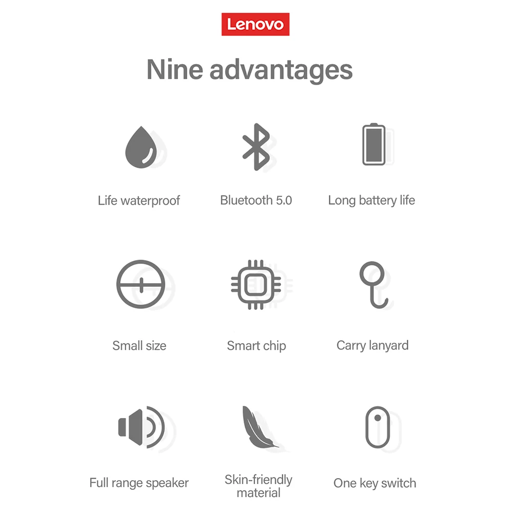 Lenovo Портативный беспроводной Bluetooth динамик TWS Мини Открытый громкоговоритель