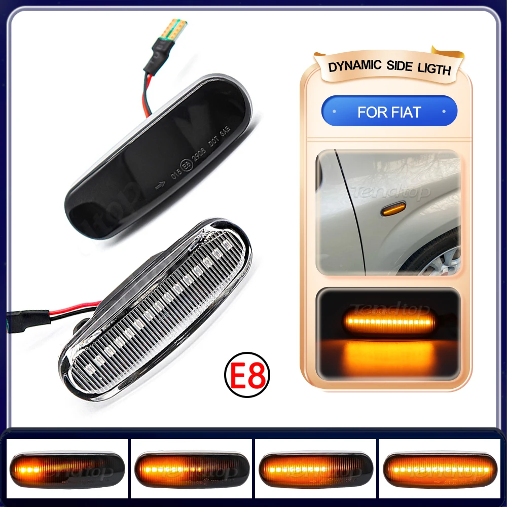

Dynamic Turn Signal Light LED Flashing Side Mirror Lamp For Fiat Panda Punto Evo Stilo Qubo Peugeot Citroen Lancia Musa(350)