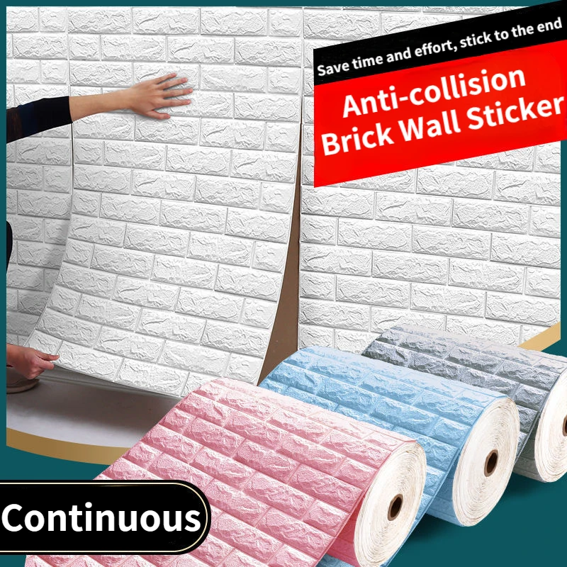 

10M 3D Self Adhesive Thickened Foam Brick Wall Sticker Waterproof and Oilproof DIY Wallpaper Room Living Room Home Decoration