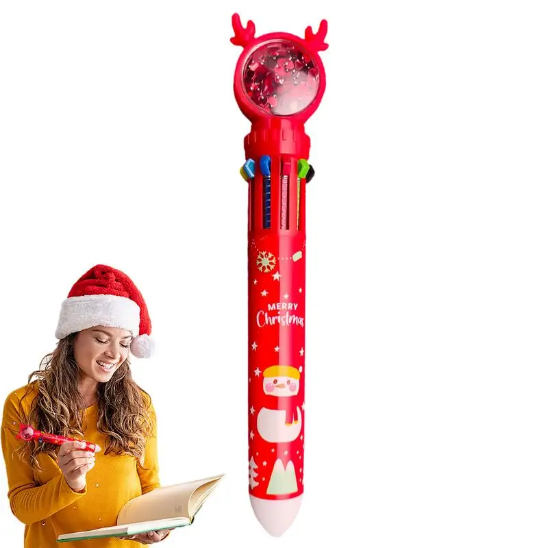 

Шариковая ручка с нажимным наконечником, 10 цветов, шариковые ручки для дня рождения, разноцветная многофункциональная маркерная ручка «Все в одном»