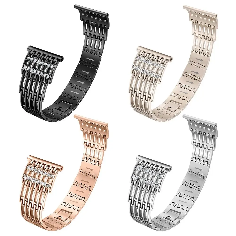

Stainless Steel Replacement Wristband Strap Accessory Chic Design Lite Braided Strip Rhinestone for Amazfit Samsung Huawei