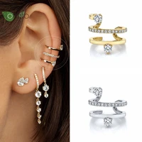 double layer clip on earrings for women non pierced ear clips fashion fake cartilage earrings luxury jewelry accessories gifts