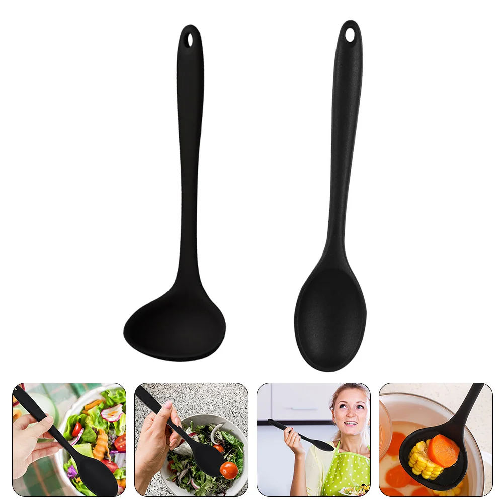 

Rice Spoon Ladle Soup Serving Silicone Spoons Home Flatware Cooking Kitchen Spatulas Cooker Metal Scoop Paddle Japanese Gravy