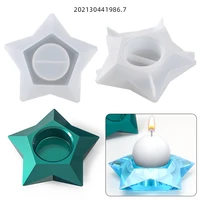 star shape candle holder silicone mold diy crystal epoxy resin craft home decor jewelry storage tray candlestick silicone mold