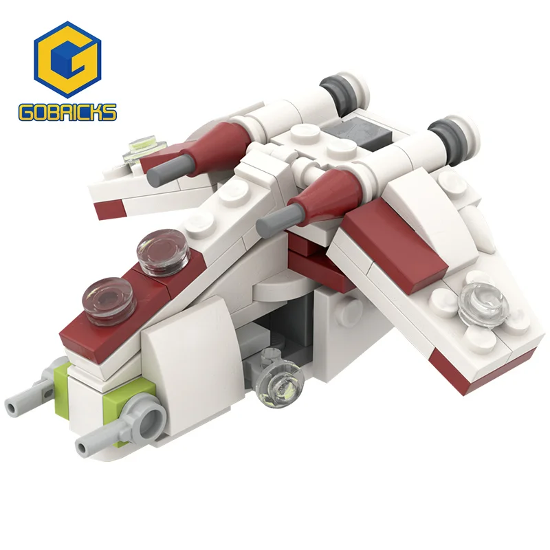 

Gobricks MOC Star Space Battle Micro Republic Gunship Classic Movie Spaceship Building Blocks Assembled Model Boy Child Toy Gift