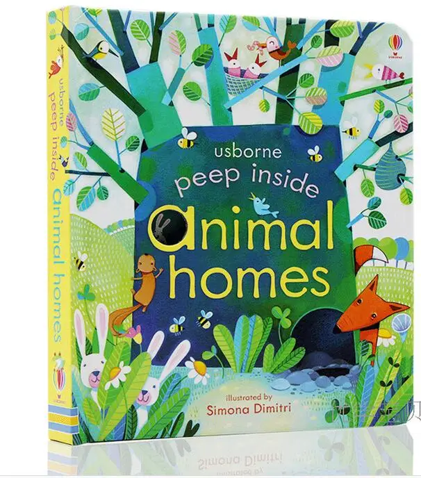 Книги с животными Usborne Peep Inside, учебные книжки с откидной крышкой на английском языке для детей раннего возраста, подарок для детей, для чтени...