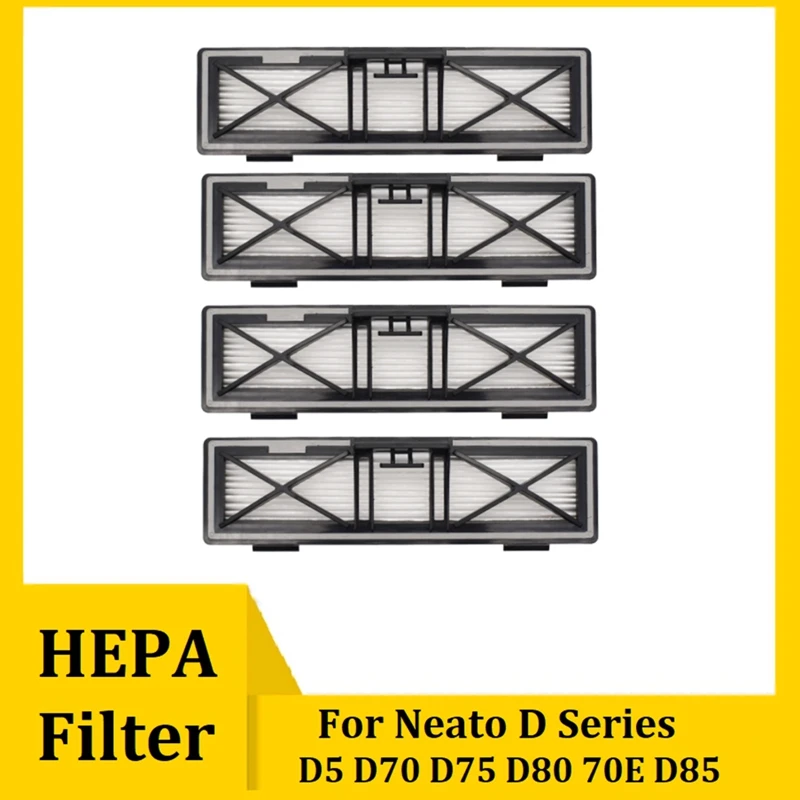

Сменные фильтры для пылесоса Neato Botvac Connected D Series D5 D70 D75 D80 70E D85, 4 шт.
