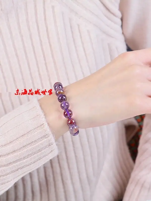 Семья Donghai Jingcheng натуральный фиолетовый браслет-призрак титановый кристалл