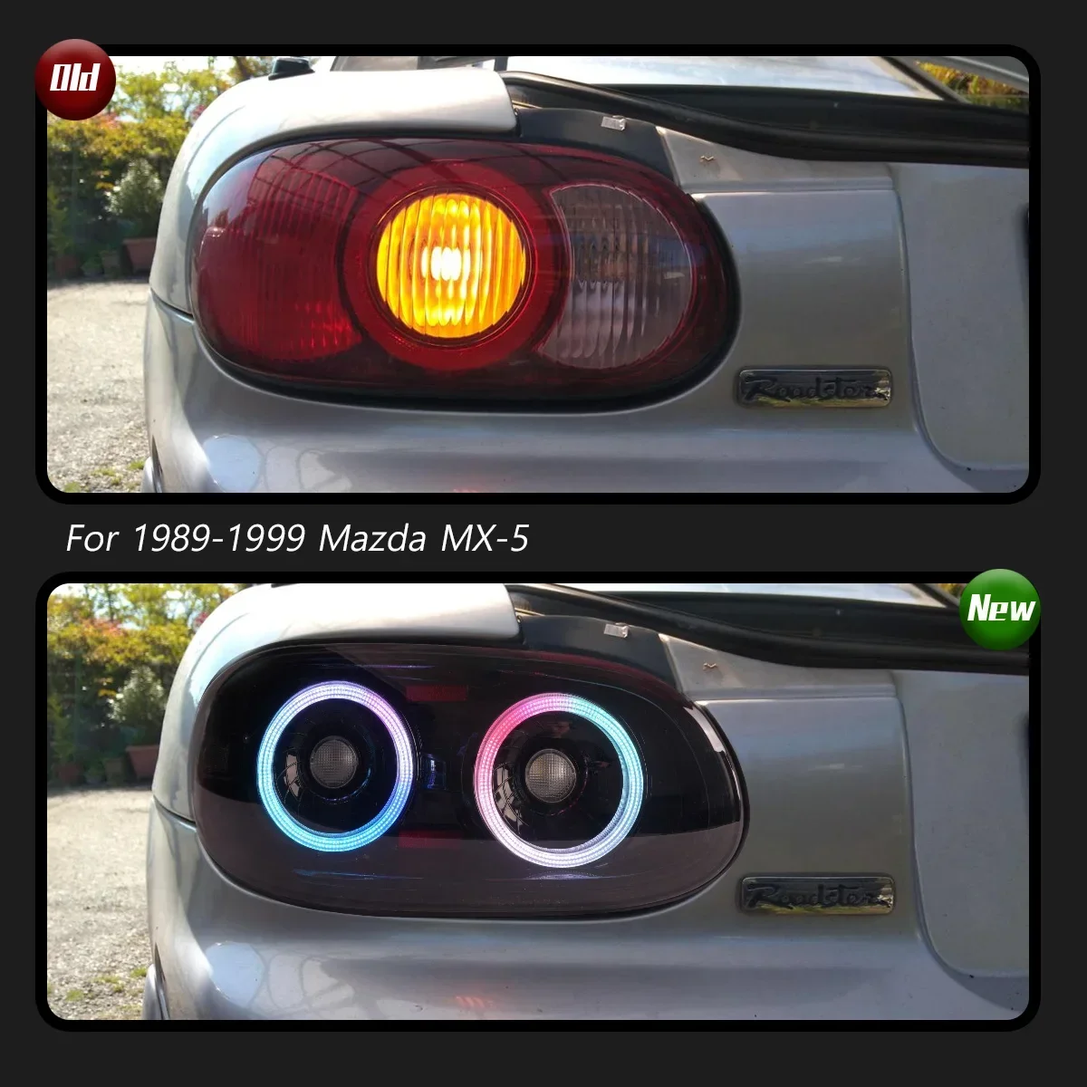 Фото TYPY автомобильные задние фонари для Mazda MX-5 RGB LED 1989-1999 задние фонари Стайлинг динамические линзы указателя поворота автомобильные аксессуары в сборе №2