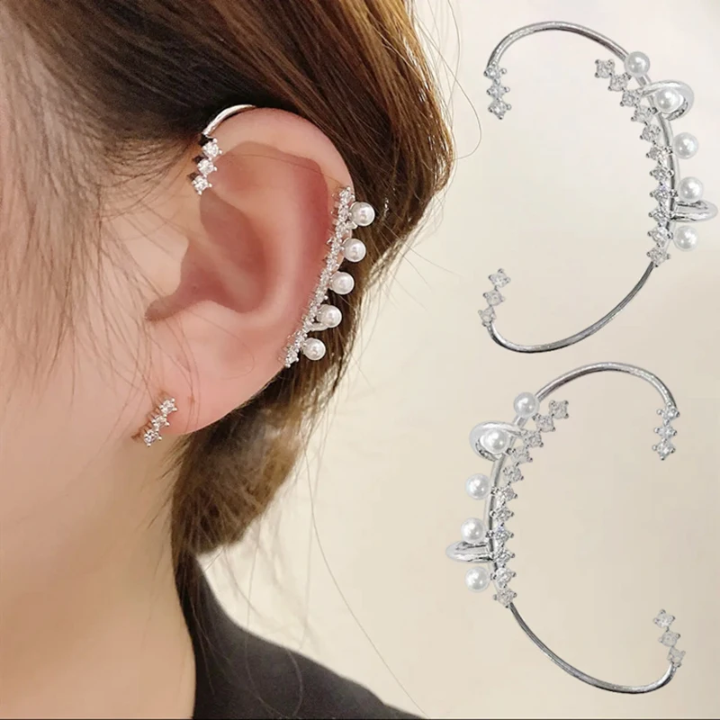 

1 шт. женские посеребренные металлические клипсы для ушей стразы серьги без пирсинга клипса для ушей модная флэш-клипса для ушей