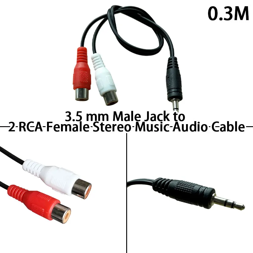 

Медный разъем 3,5 мм, вспомогательный кабель 3,5 мм, шнур Aux к AV 2 RCA, гнездовой стерео музыкальный аудиокабель