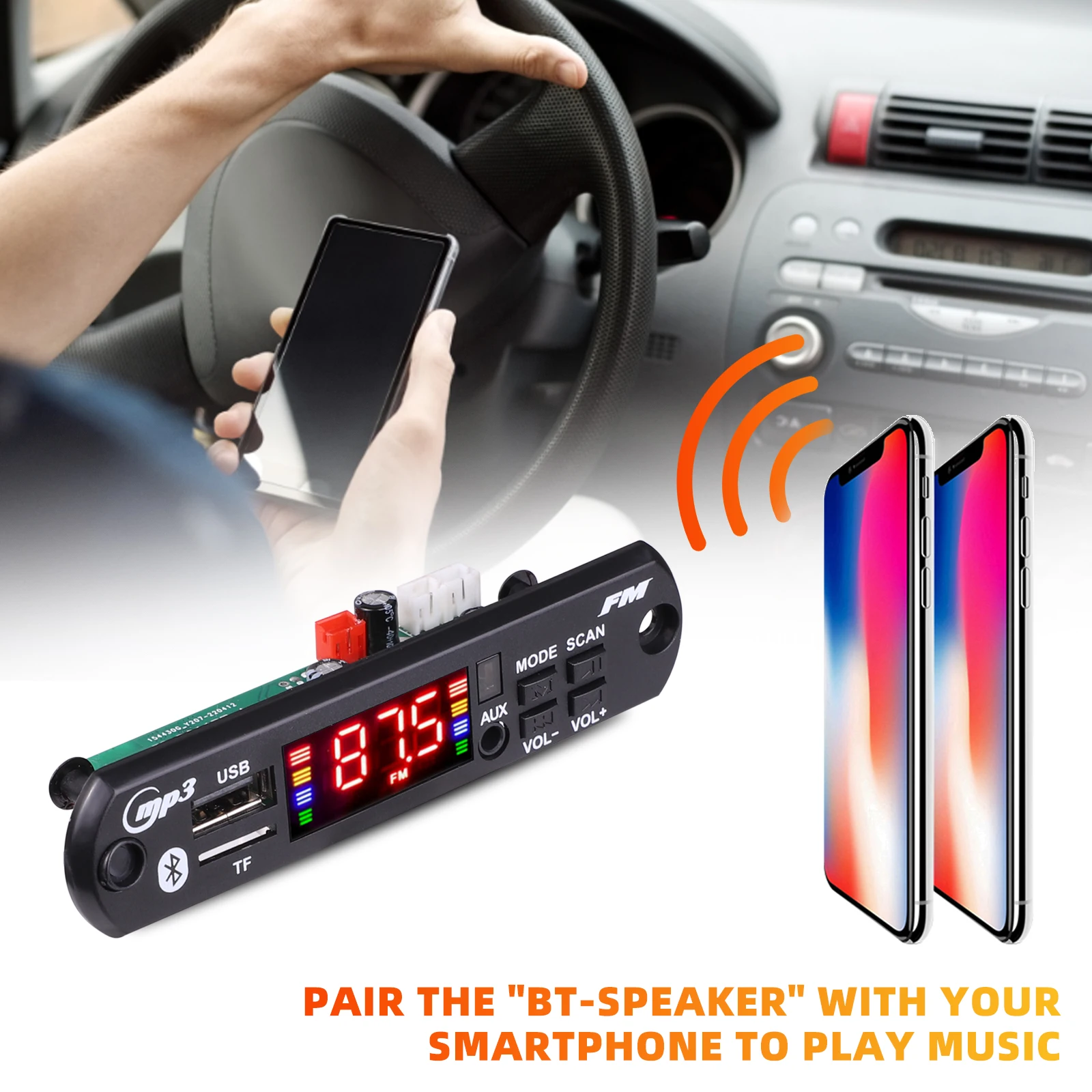 Плата mp3-декодера DC 12 В с Bluetooth усилитель мощности 2*25 Вт модуль FM-радио сделай сам