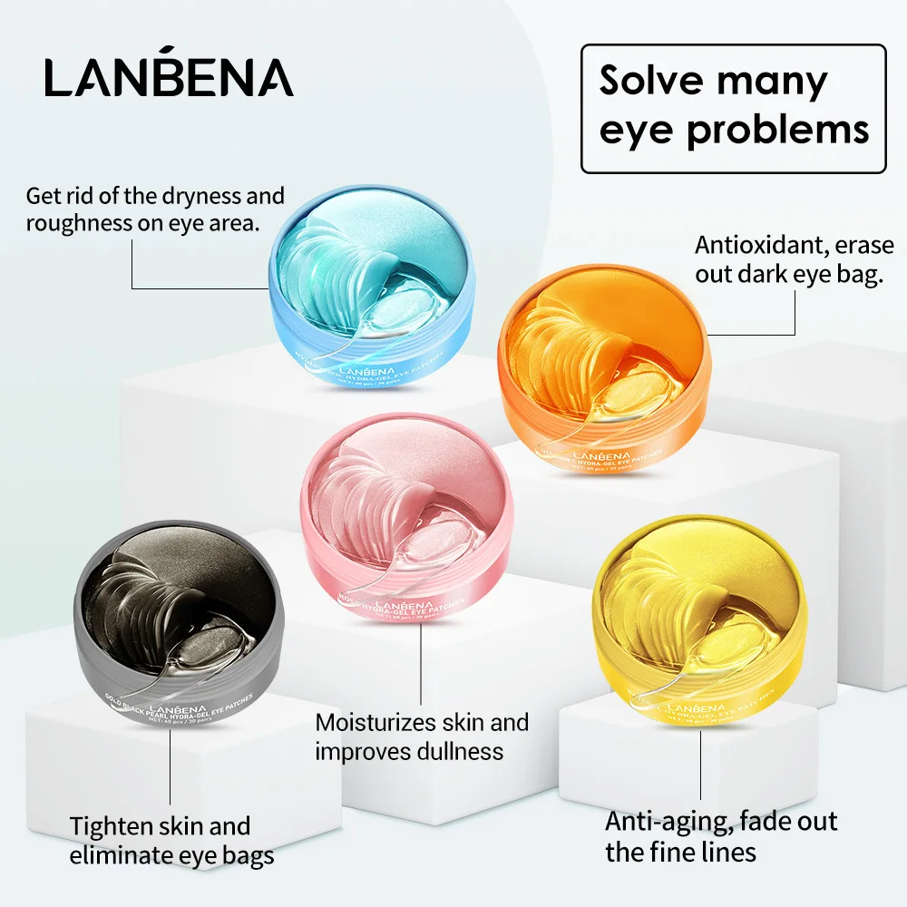 

LANBENA Eye Mask Moisturizing Eye Patches Collagen Anti-aging Hydrogel Patches Green Algae Eye Patches for Dark Circle skincare