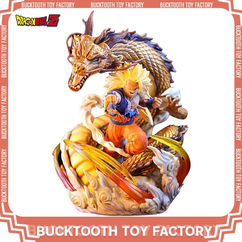 30cm Dragon Ball Anime Figure GK TF Dragon Fist SSJ3 Super Saiyan Son Goku Action Figure PVC Statue Collectible Model Toy Gift