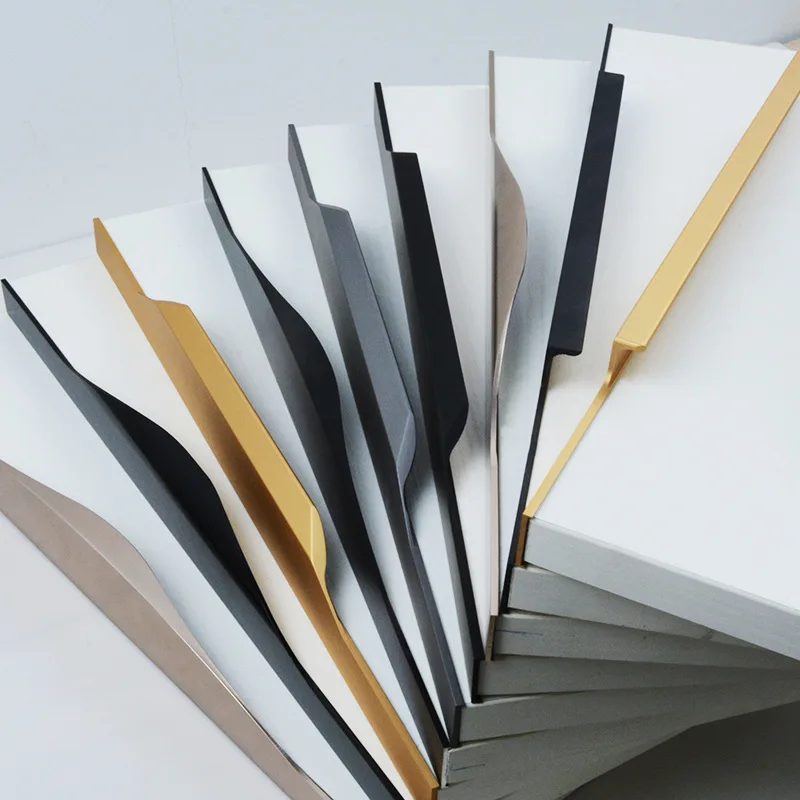 

Aluminum Alloy Handle Edge Sealing Extended Wardrobe Door Handles Furnitur Door Handl Bar Black Gold Home Cabinet Pulls