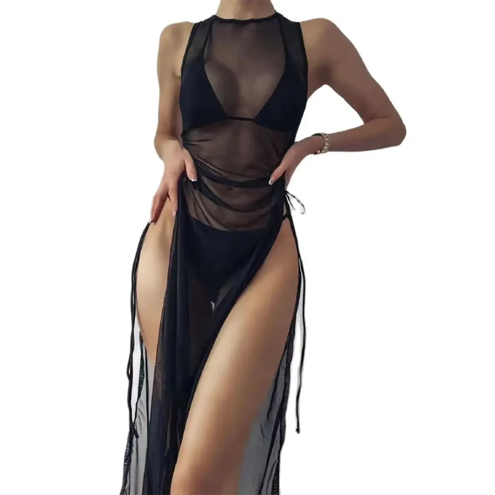 

2022 New Women 3 Piece Swimsuit With Cover Ups Sexy Woman Bikini Set Female Swimsuits With Beach Skirt 6 Colors XL Suit Swimsuit