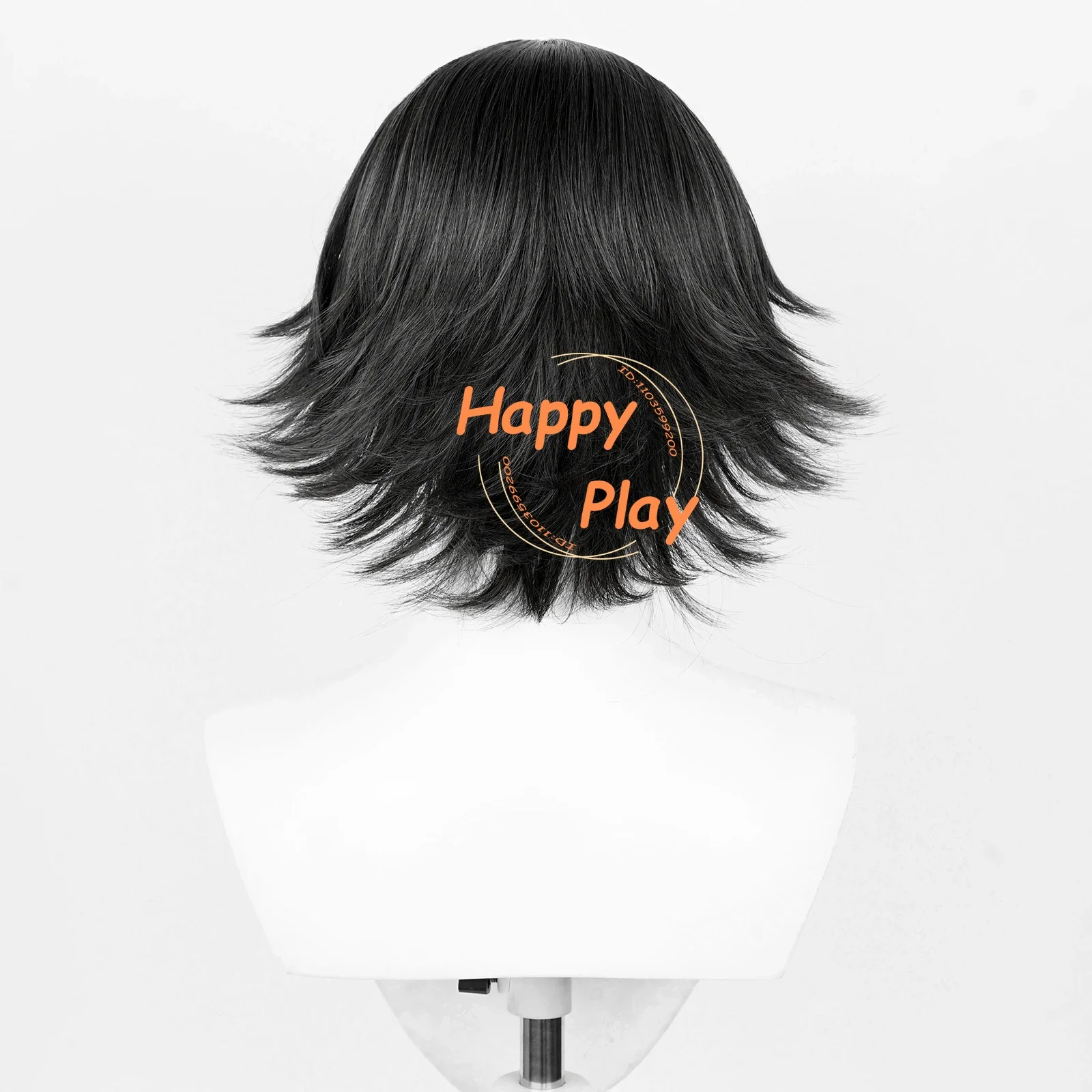 Парик для косплея из аниме Shizuku короткие черные термостойкие искусственные