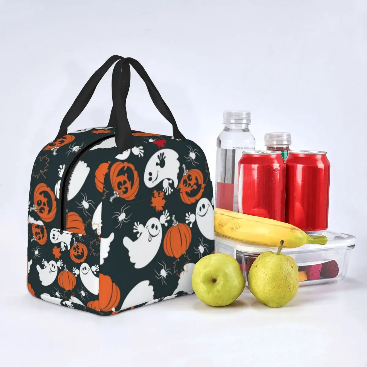 

NOISYDESIGNS Halloween Print insulated Lunch Bags Small Food Case Cooler Warm Bento Box Tote for Kids Lunch Box for School