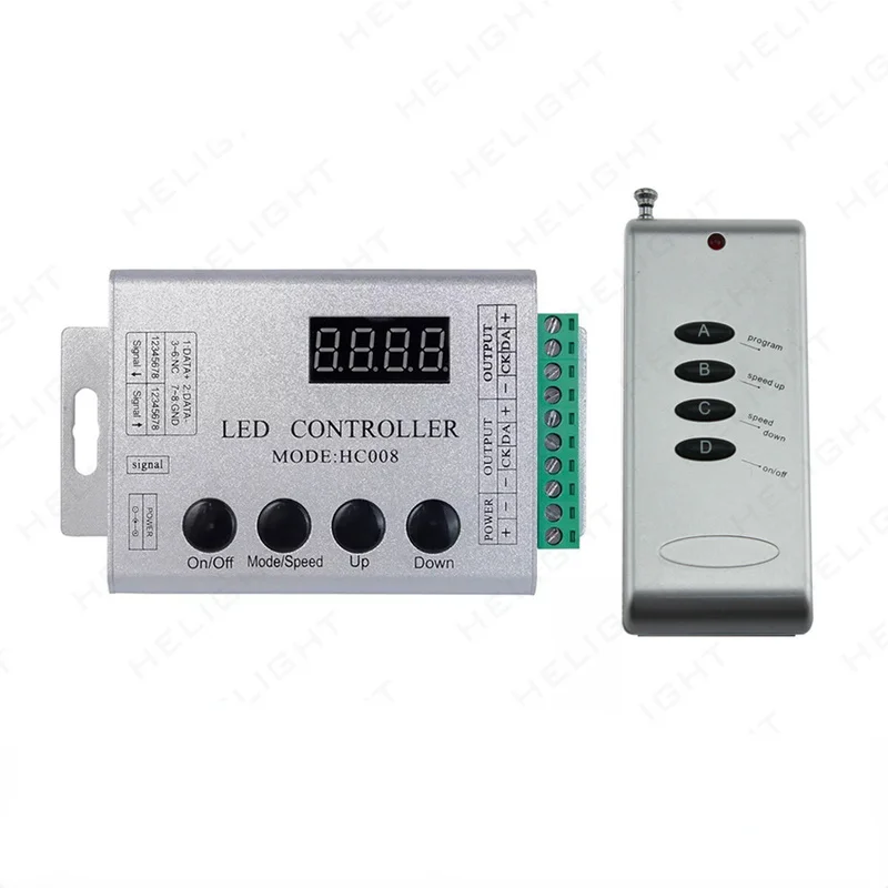 HC008 4Keys DC 5V 12V 24V Programmable RGB Led Pixel Controller 133 Effect Modes Dimmer for WS2812 WS2811 2801 LED Strip Light