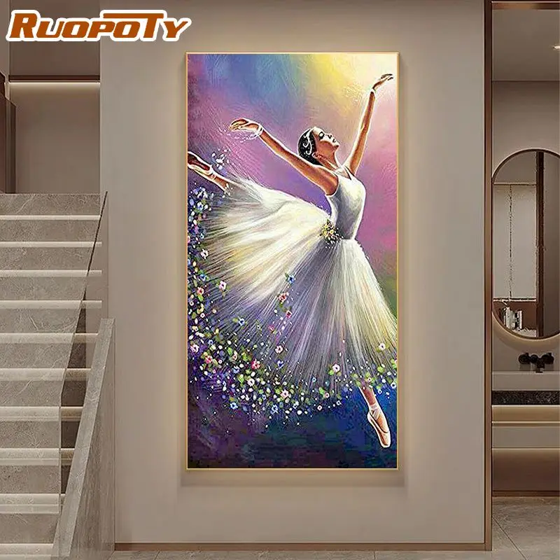 

RUOPOTY Paint By Numbers Dancer Painting By Number Kits Home Decor Wall Art Picture Framed On Canvas Unique Adult Diy Gift