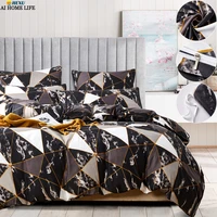 nordic tile marble pattern duvet cover luxury 2 people bedding set geometry plaid quilt covers with pillowcase couple beds cover