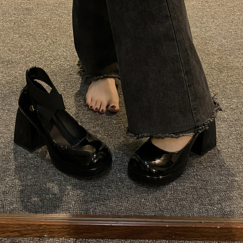 Mary Jane Women's Shoes 2023 New Fashion Platform High Heels Solid Lolita High Heels Casual Dress Shoes Women's Shoes Sandals