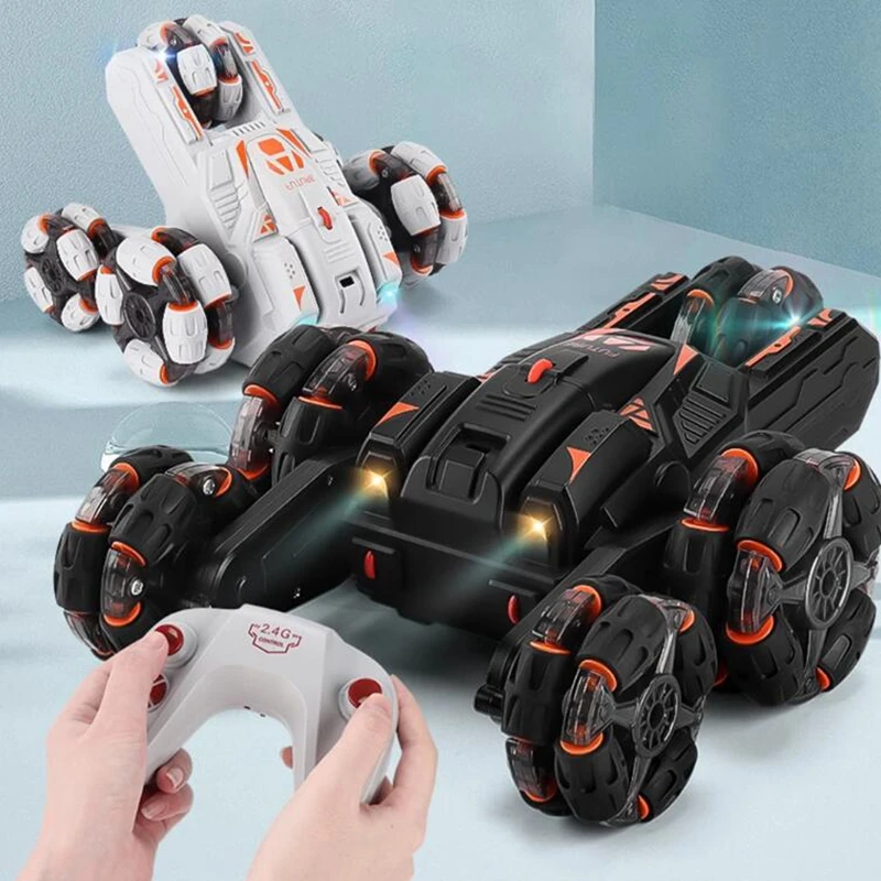 

JC05 Swing Arm Five-wheel RC Stunt Car Double-sided Driving Watch Gesture Induction Music Light Remote Control Car Boys Kids Toy