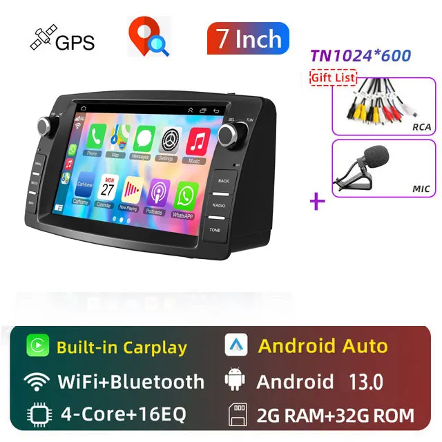 

Для Toyota Corolla 2000-2006 E120 e120 BYD F3 2007-2011 GPS Android 12 4G NET Автомобильный стерео adio Мультимедийный видеоплеер carplay