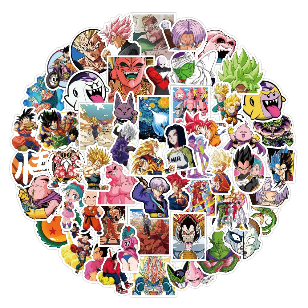 10/30/60PCS Cool Dragon Ball Anime Stickers DIY Travel Luggage Guitar Fridge Laptop Graffiti Cartoon Joke Sticker Decal for Kid