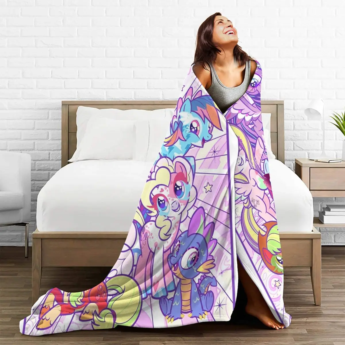 Теплое мягкое одеяло My Little Pony с рисунком аниме дорожное плюшевое узором уличное