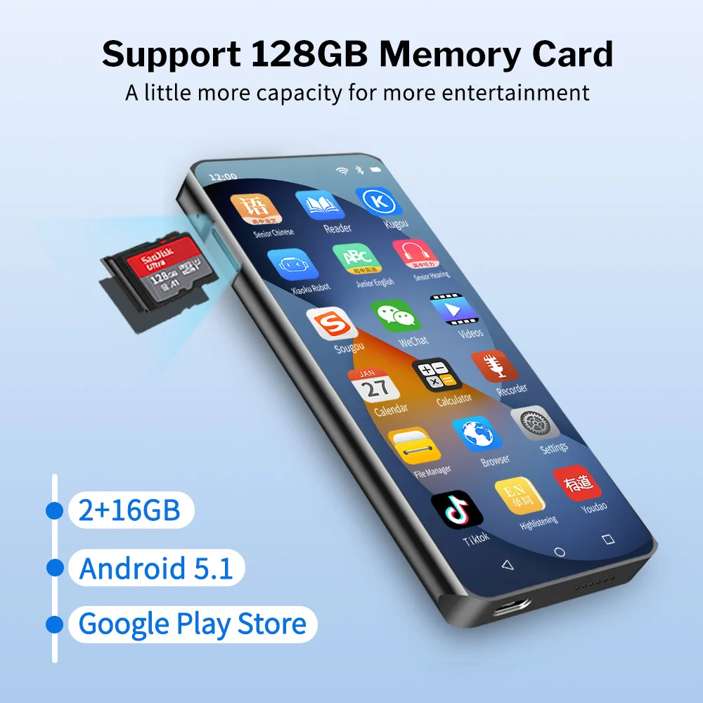 

Wifi Mp4 Player Touch with Bluetooth Android Mp3 Music Play Mp 4