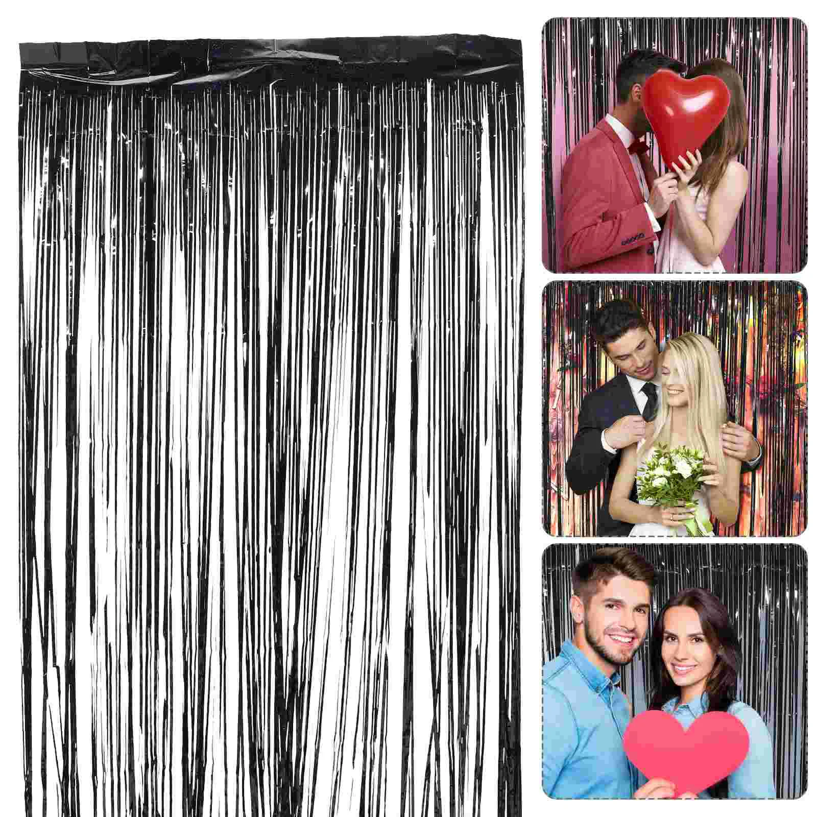 2 шт. занавеска от дождя серебряная фольга бахрома фон декор для вечеринки