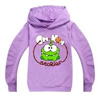 hot game the rope om nom frog cartoon hoodies kids tops baby boysgirls spring autumn long sleeve streetwears 2 15y