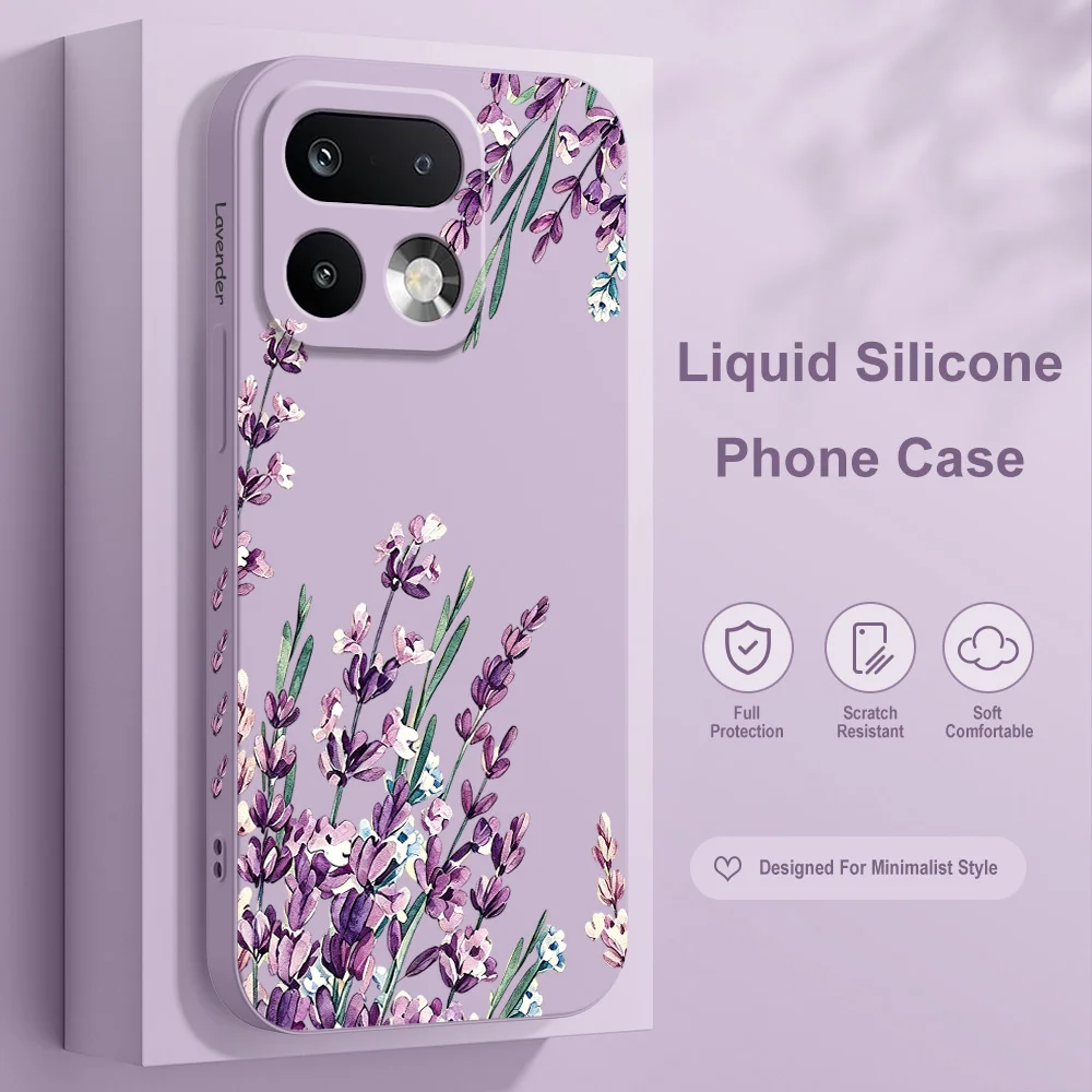 Фото Чехол для телефона с лавандовым узором для Oppo Realme 16 15 15T 14 13 12 11 10 9 9I Pro Plus 4G 5G, мягкий силиконовый чехол. №1