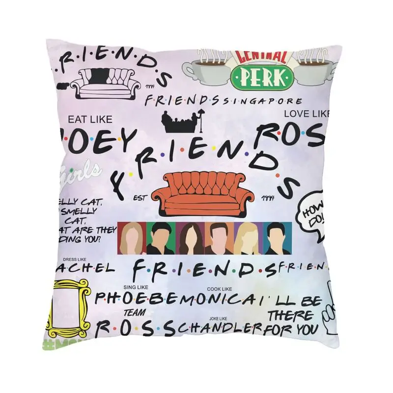 

Luxury Funny Friends Collage Sofa Cushion Cover Velvet TV Show Throw Pillow Case Living Room 3D Printing Decoration Pillowcase