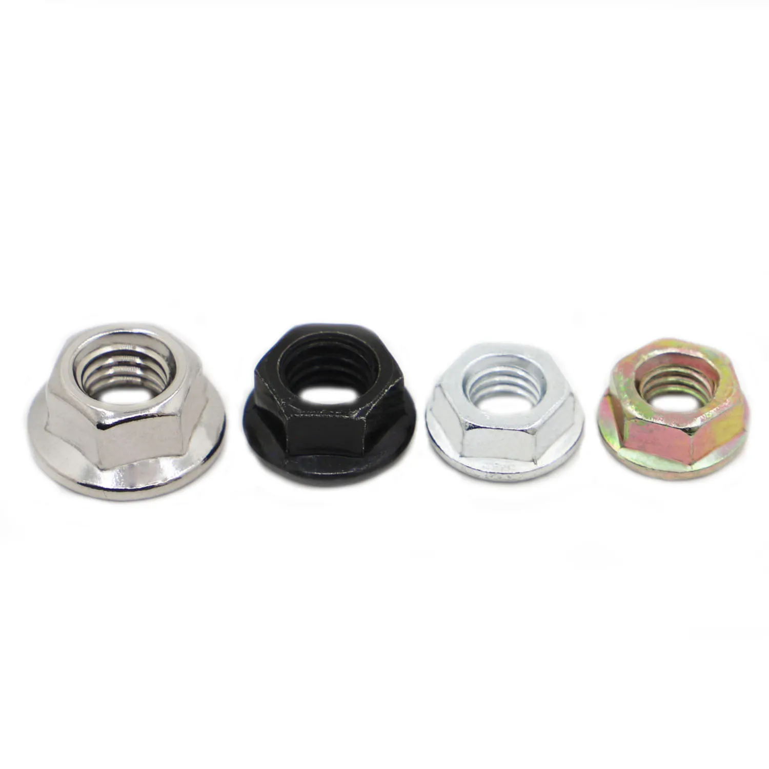 

304 Stainless Steel Carbon Steel Color Zine M3 M4 M5 M6 M8 M10 M12 Hex Flange Nut Hexagon Insert Lock Nut Self-locking Locknut