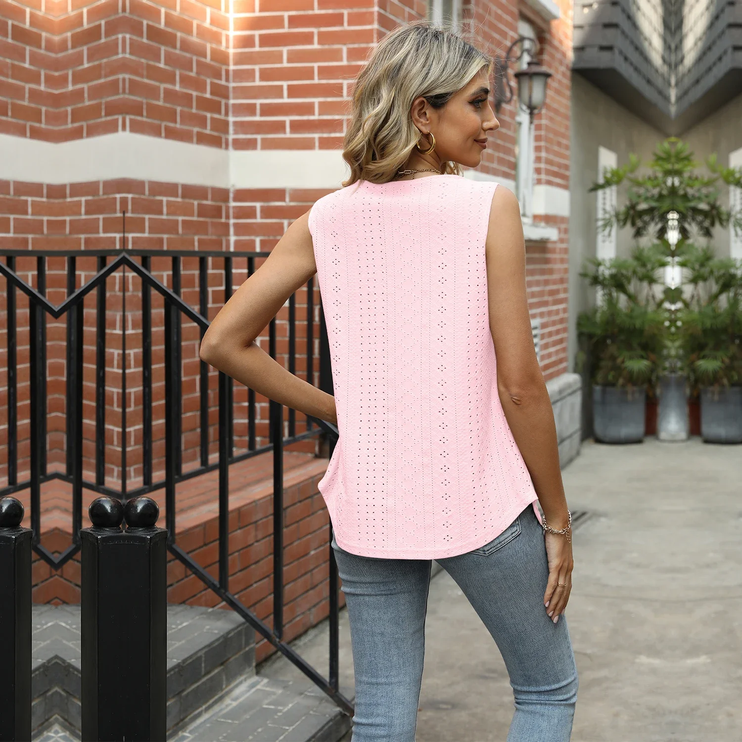 Модная женская блузка рубашки для женщин топ без рукавов с квадратным вырезом