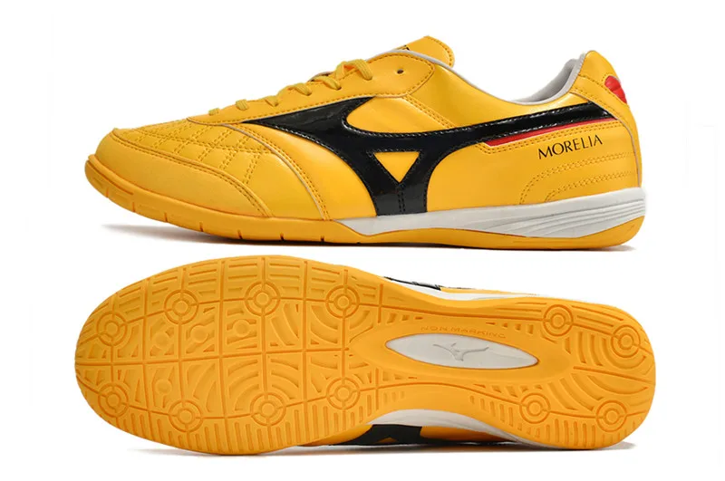 Authentic Mizuno Creation MORELIA IC M8 Men's Sports Shoes Mizuno Outdoor Sneakers Yellow/Black/Red Color Size Eur 40-45