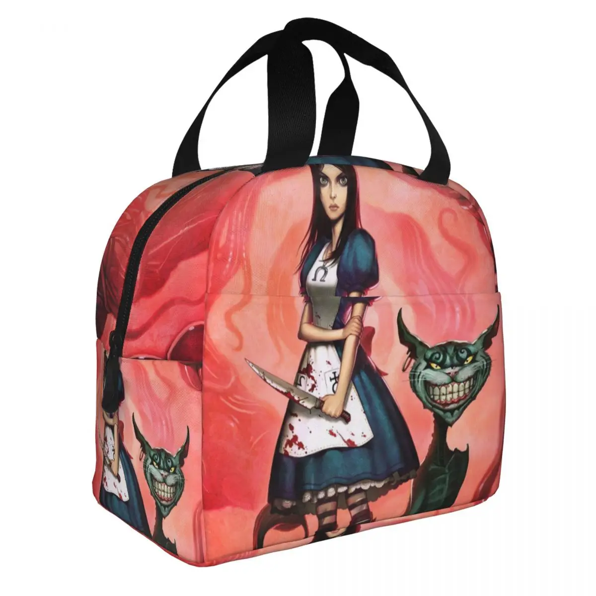 Alice Madness Returns Lunch Bento Bags Portable Aluminum Foil thickened Thermal Cloth Lunch Bag for Women Men Boy