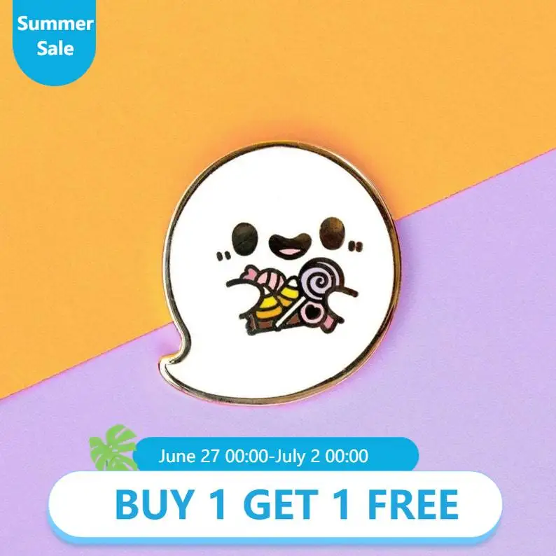 

Эмалированная шпилька с призраком Treat Yo' // Хэллоуин, конфеты, милые, кавайные, Spoopy, леденец, конфеты, октября, трюки или подарки, подарок