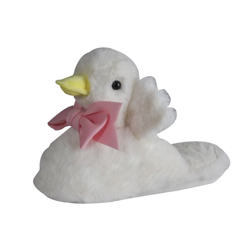 

Симпатичные Большие белые гусиные тапочки, женские домашние плюшевые тапочки для женщин, подарок для девочек, рождественский подарок