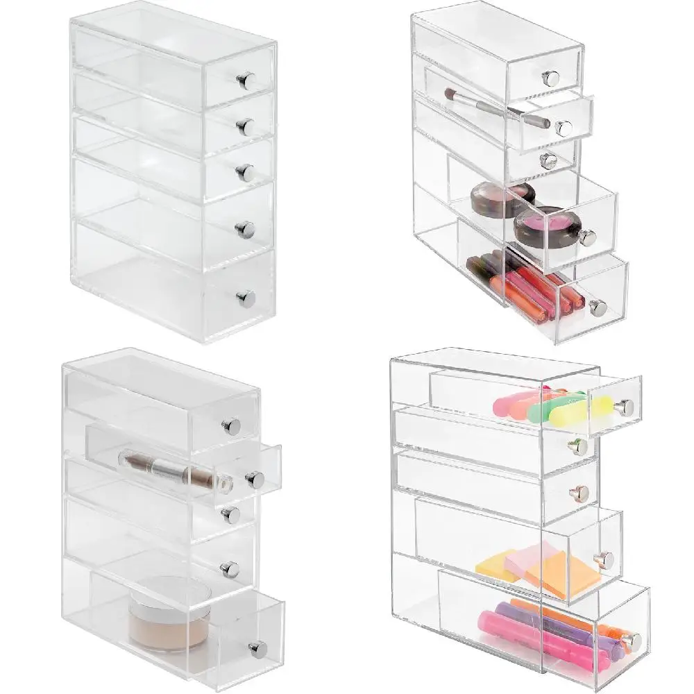 

Your Makeup & Other Cosmetics. Adorable Clear 5 Drawers Acrylic Cosmetic & Beauty Products Organizer for Home Vanity Cabinets, P